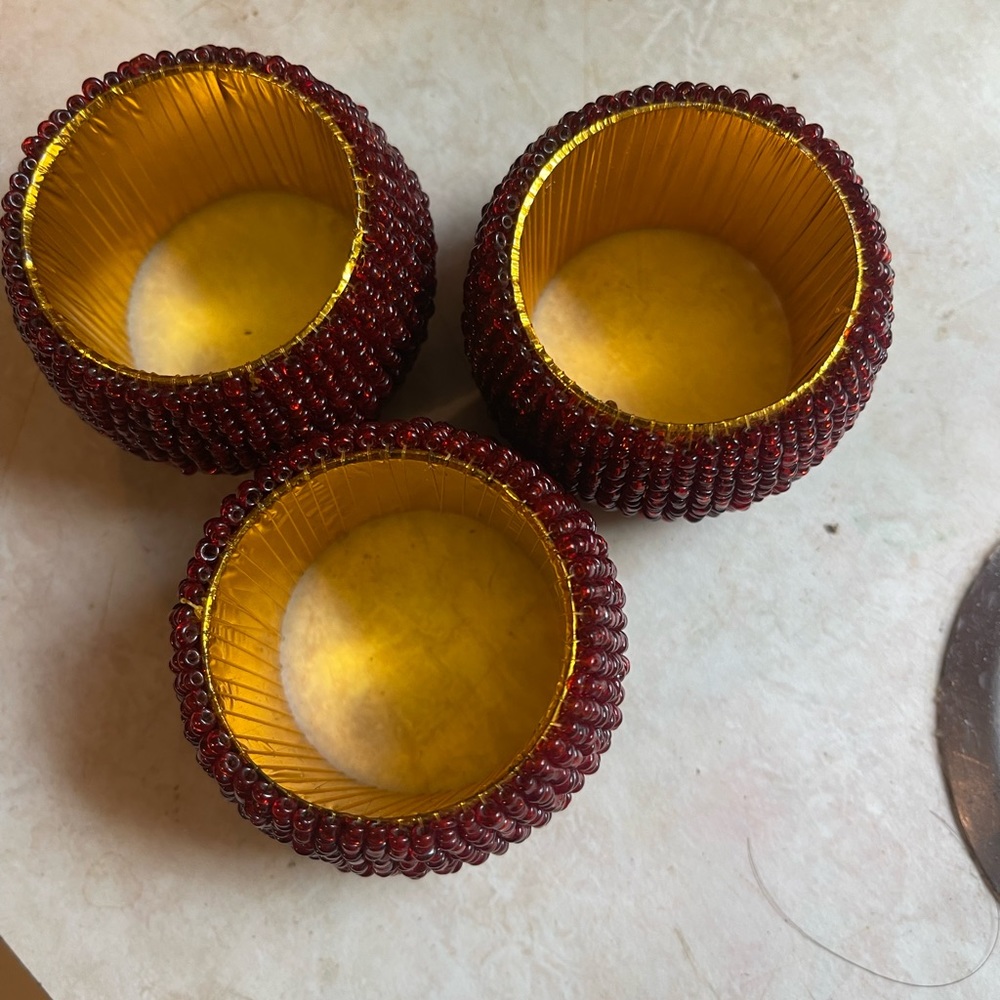Meenakshi Handicraft Emporium Round Beaded Napkin Rings Set Of 3